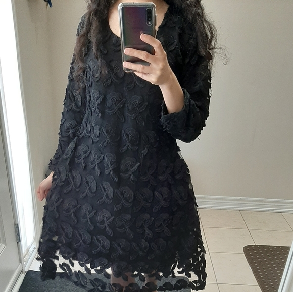 COPY - Black Dress organza floral - Picture 4 of 4